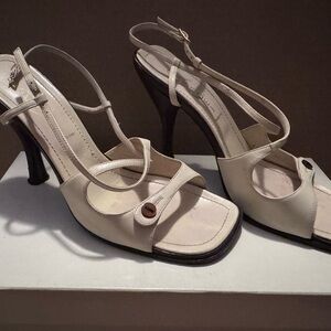 Casadei Cream Strappy Heels